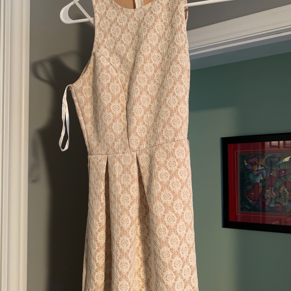 Ivory and nude mini dress
